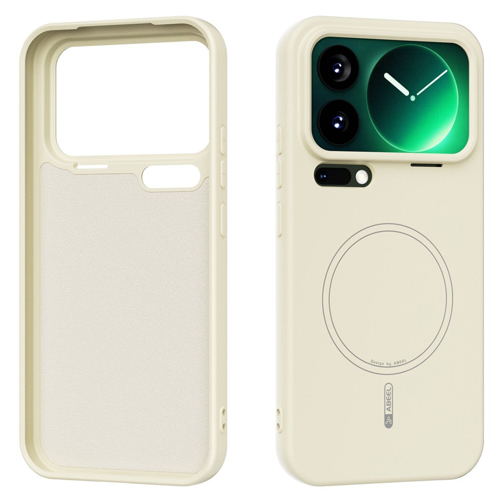 ABEEL For Xiaomi 17 Pro Max Magnetic Case Skin Touch Liquid Silicone Phone Back Cover - Beige