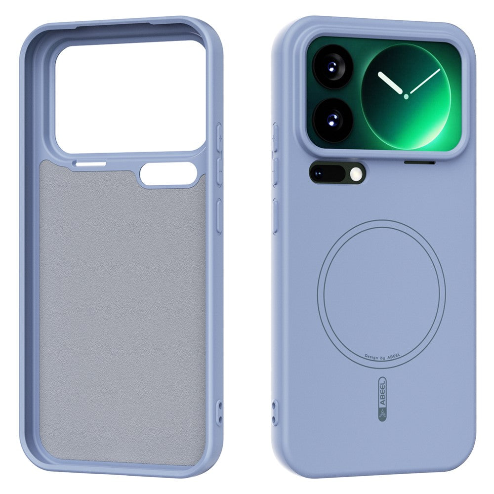 ABEEL For Xiaomi 17 Pro Max Magnetic Case Skin Touch Liquid Silicone Phone Back Cover - Sky Blue