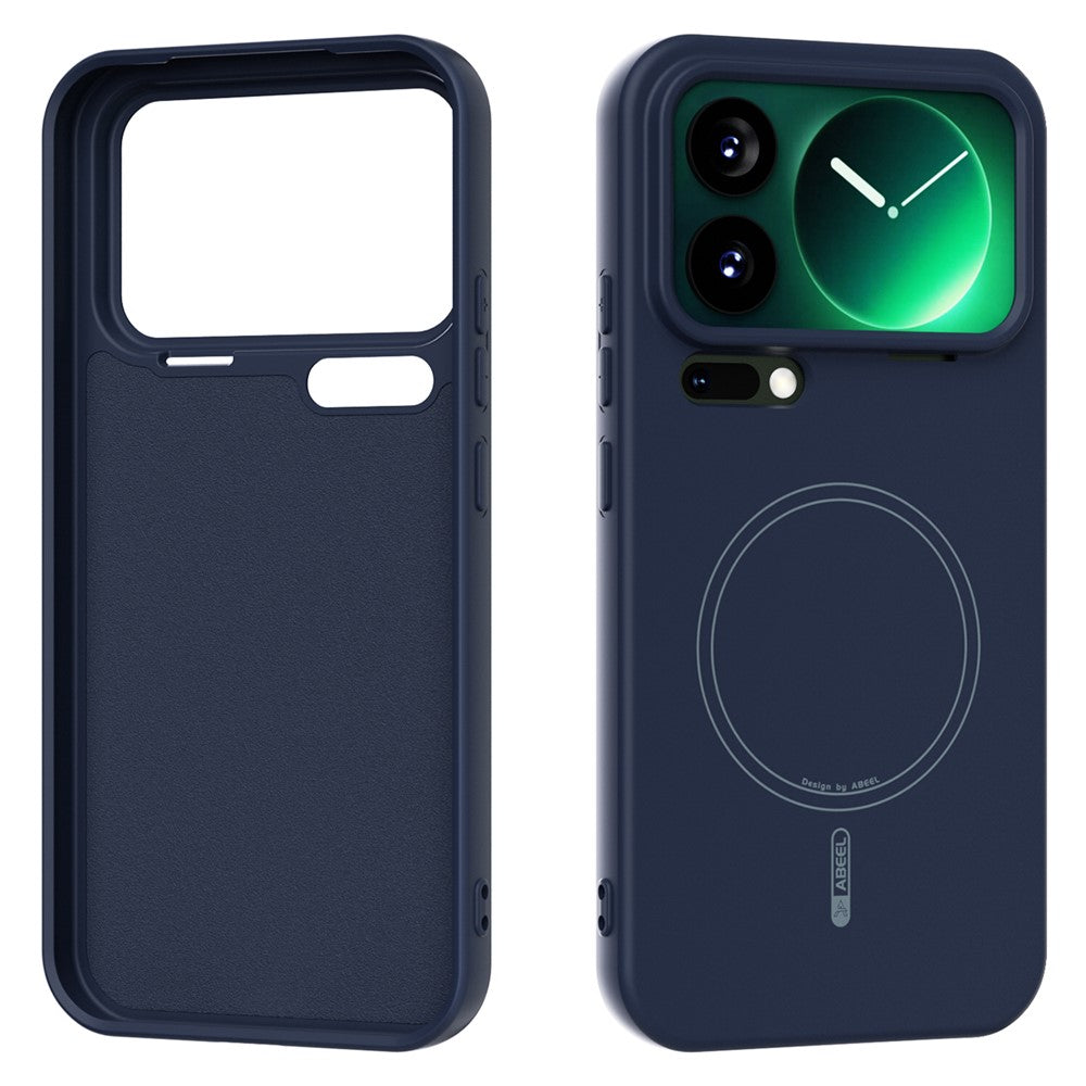 ABEEL For Xiaomi 17 Pro Max Magnetic Case Skin Touch Liquid Silicone Phone Back Cover - Dark Blue