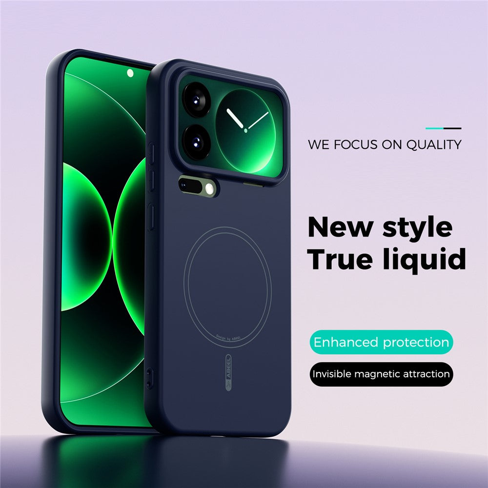 ABEEL For Xiaomi 17 Pro Max Magnetic Case Skin Touch Liquid Silicone Phone Back Cover - Dark Blue
