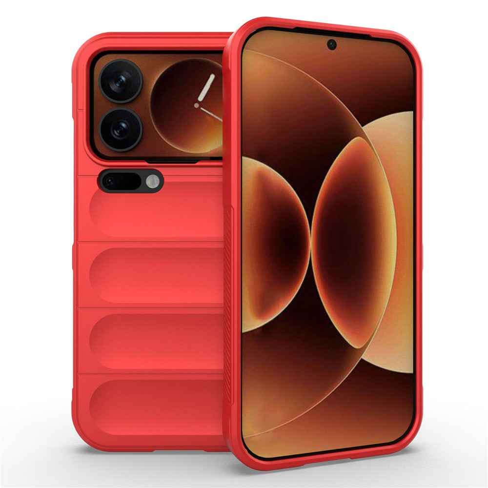 For Xiaomi 17 Pro Case Anti-Drop Soft TPU Rugged Phone Back Cover - Red