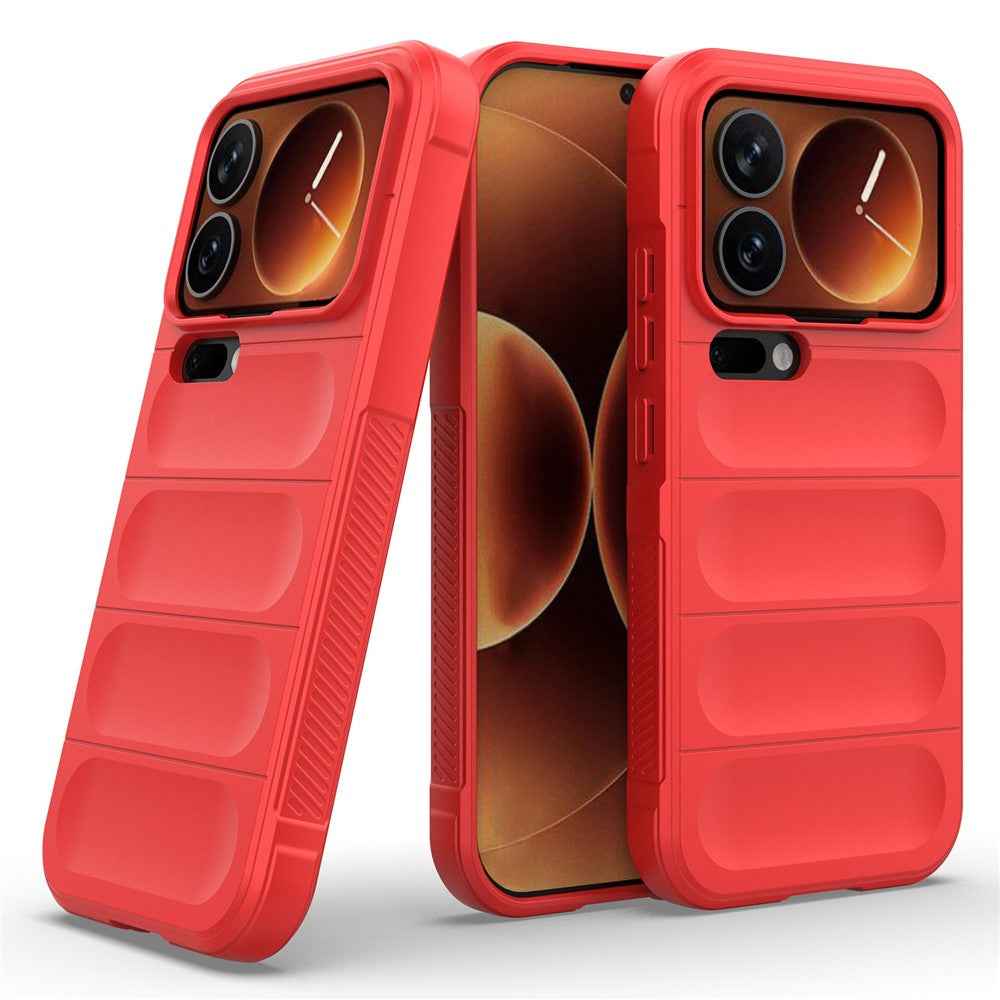 For Xiaomi 17 Pro Case Anti-Drop Soft TPU Rugged Phone Back Cover - Red