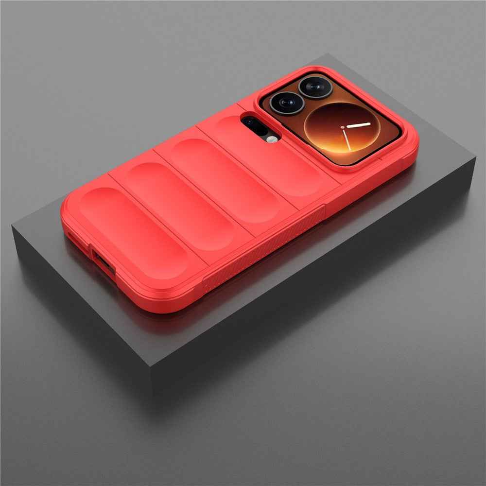 For Xiaomi 17 Pro Case Anti-Drop Soft TPU Rugged Phone Back Cover - Red