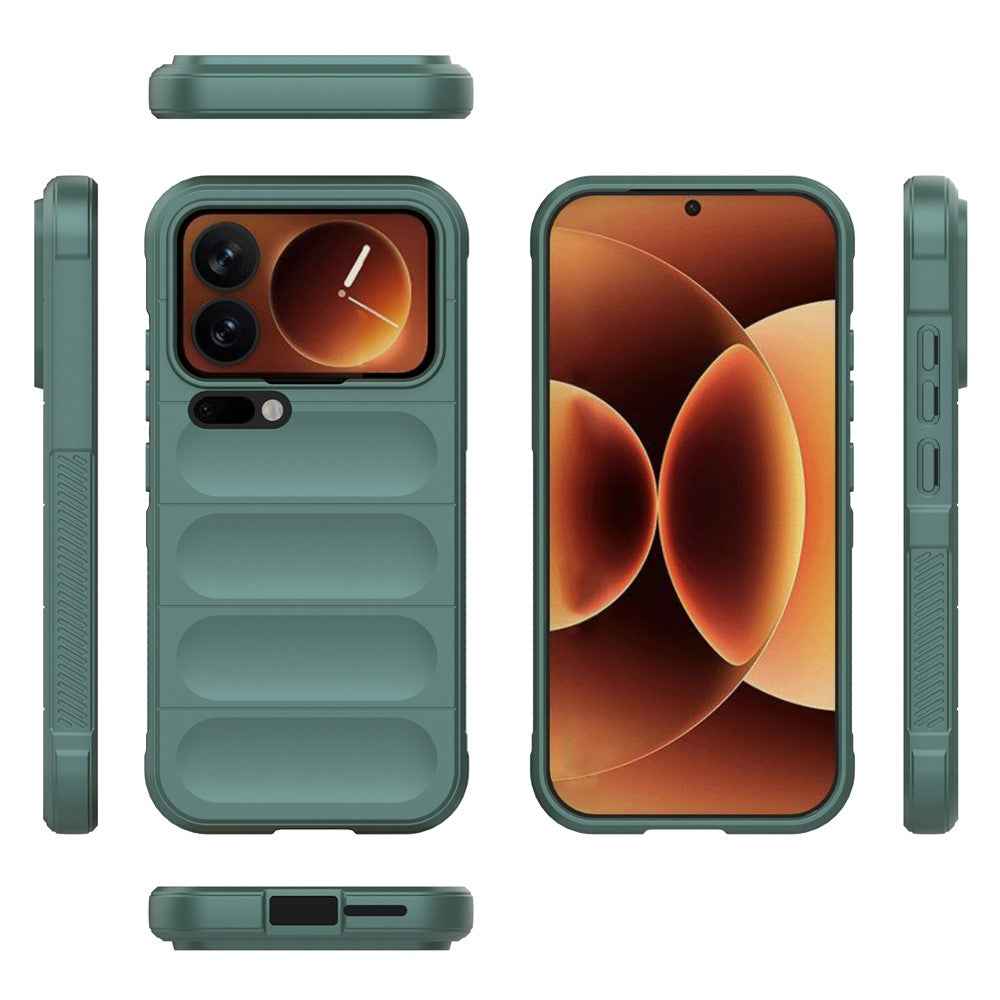 For Xiaomi 17 Pro Case Anti-Drop Soft TPU Rugged Phone Back Cover - Green