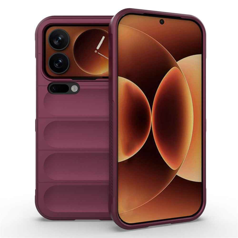 For Xiaomi 17 Pro Case Anti-Drop Soft TPU Rugged Phone Back Cover - Wine Red