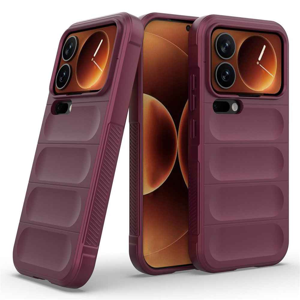 For Xiaomi 17 Pro Case Anti-Drop Soft TPU Rugged Phone Back Cover - Wine Red