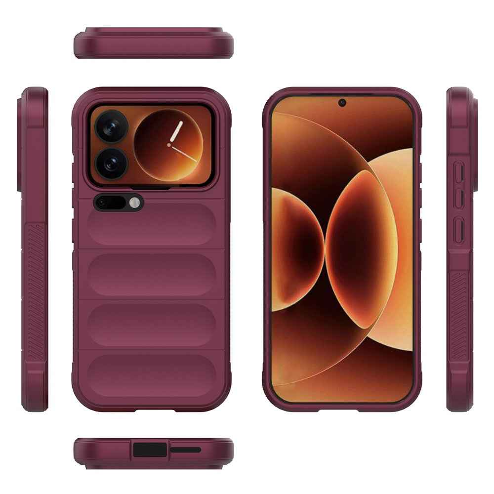 For Xiaomi 17 Pro Case Anti-Drop Soft TPU Rugged Phone Back Cover - Wine Red