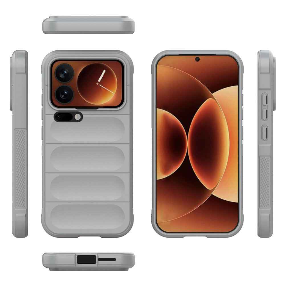 For Xiaomi 17 Pro Case Anti-Drop Soft TPU Rugged Phone Back Cover - Light Grey