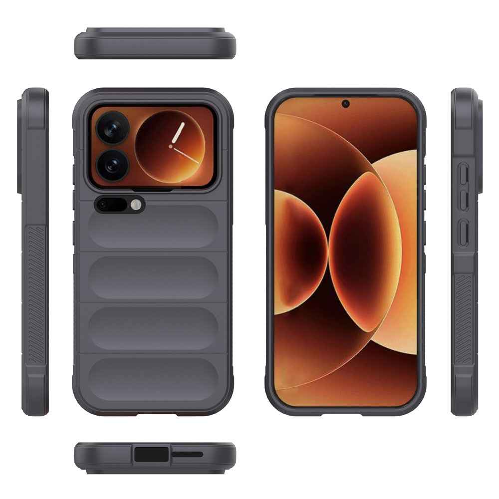 For Xiaomi 17 Pro Case Anti-Drop Soft TPU Rugged Phone Back Cover - Dark Grey