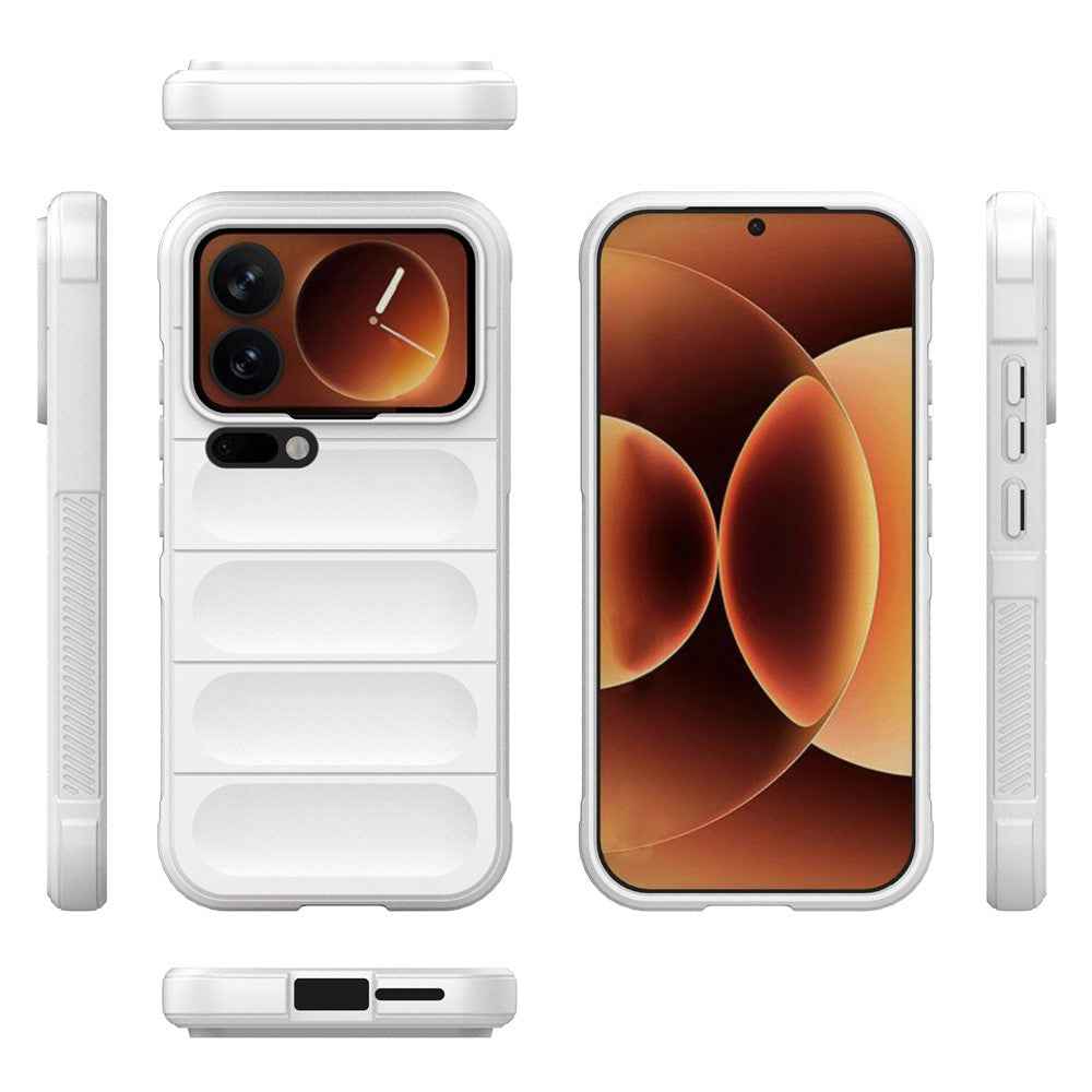 For Xiaomi 17 Pro Case Anti-Drop Soft TPU Rugged Phone Back Cover - White
