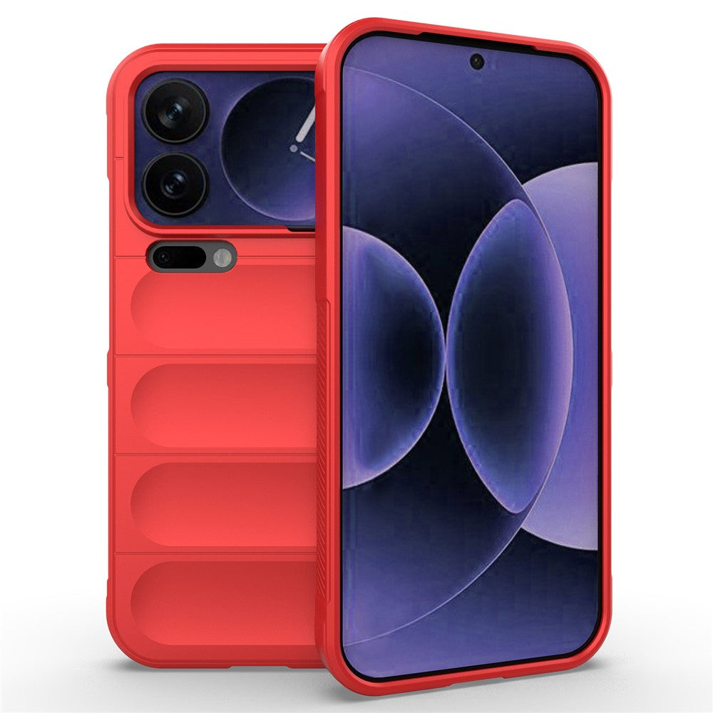 For Xiaomi 17 Pro Max Case Anti-Drop Soft TPU Rugged Phone Back Cover - Red