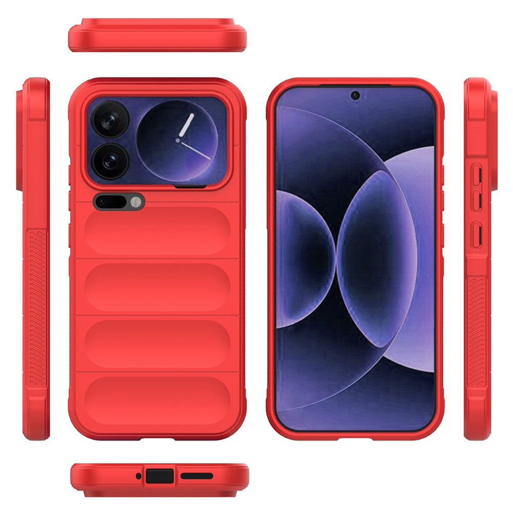 For Xiaomi 17 Pro Max Case Anti-Drop Soft TPU Rugged Phone Back Cover - Red