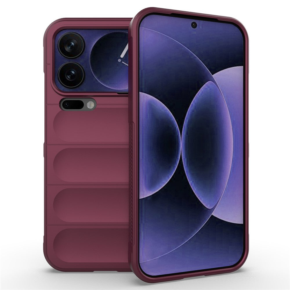 For Xiaomi 17 Pro Max Case Anti-Drop Soft TPU Rugged Phone Back Cover - Wine Red