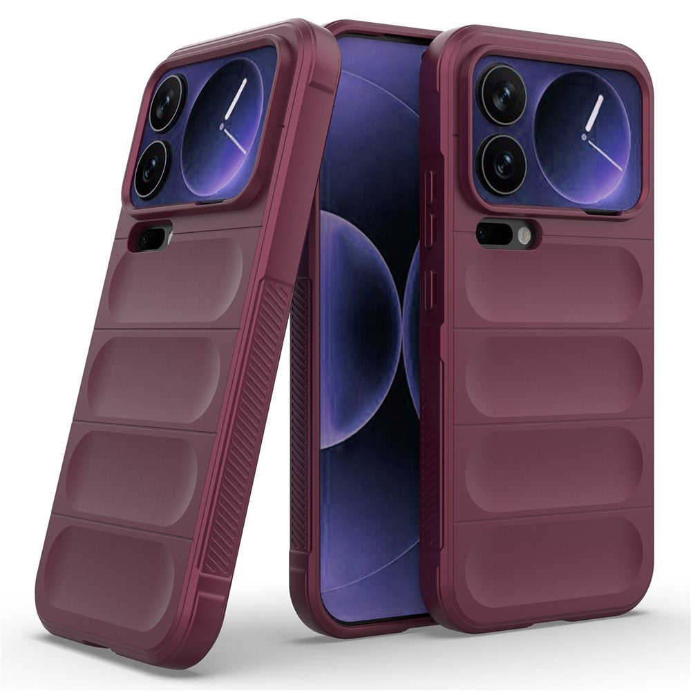 For Xiaomi 17 Pro Max Case Anti-Drop Soft TPU Rugged Phone Back Cover - Wine Red