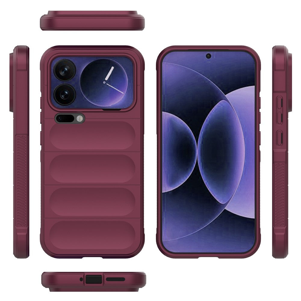 For Xiaomi 17 Pro Max Case Anti-Drop Soft TPU Rugged Phone Back Cover - Wine Red