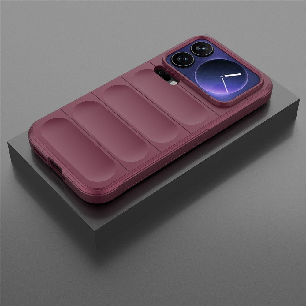 For Xiaomi 17 Pro Max Case Anti-Drop Soft TPU Rugged Phone Back Cover - Wine Red