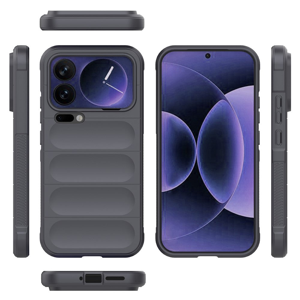 For Xiaomi 17 Pro Max Case Anti-Drop Soft TPU Rugged Phone Back Cover - Dark Grey