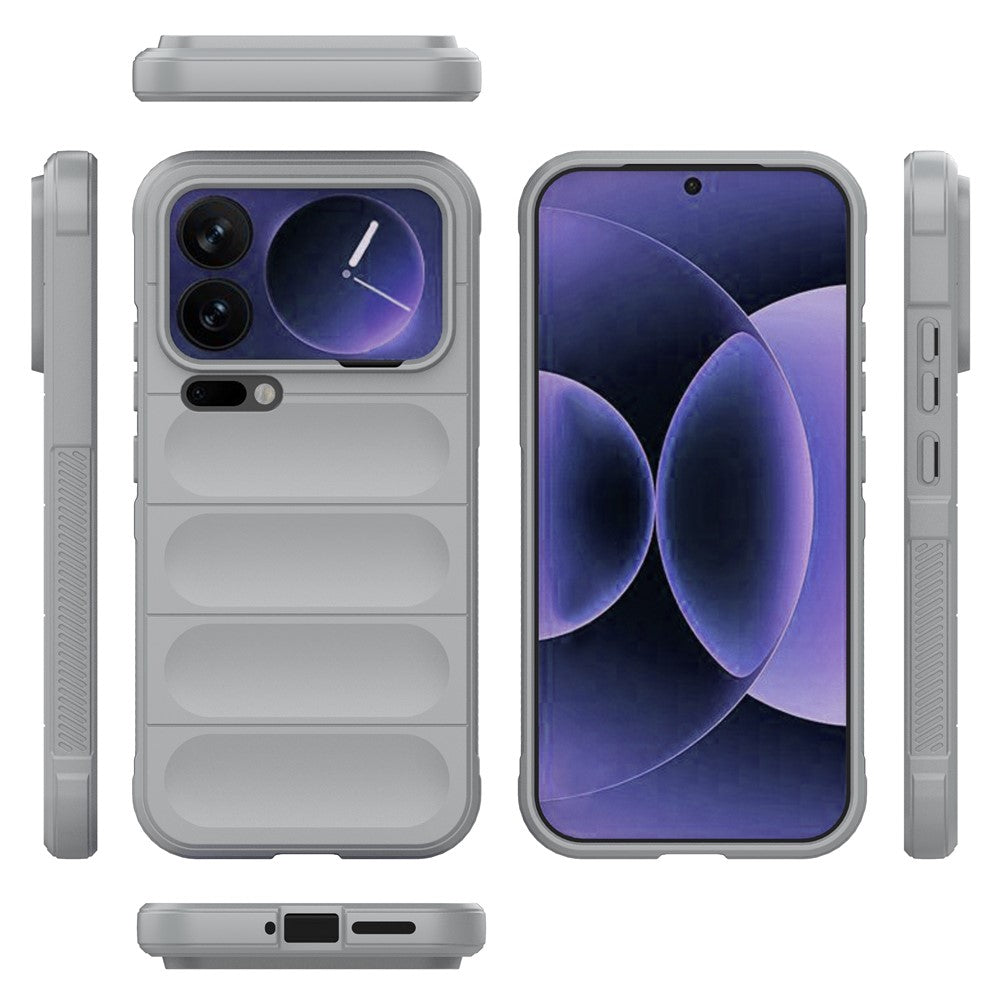 For Xiaomi 17 Pro Max Case Anti-Drop Soft TPU Rugged Phone Back Cover - Light Grey