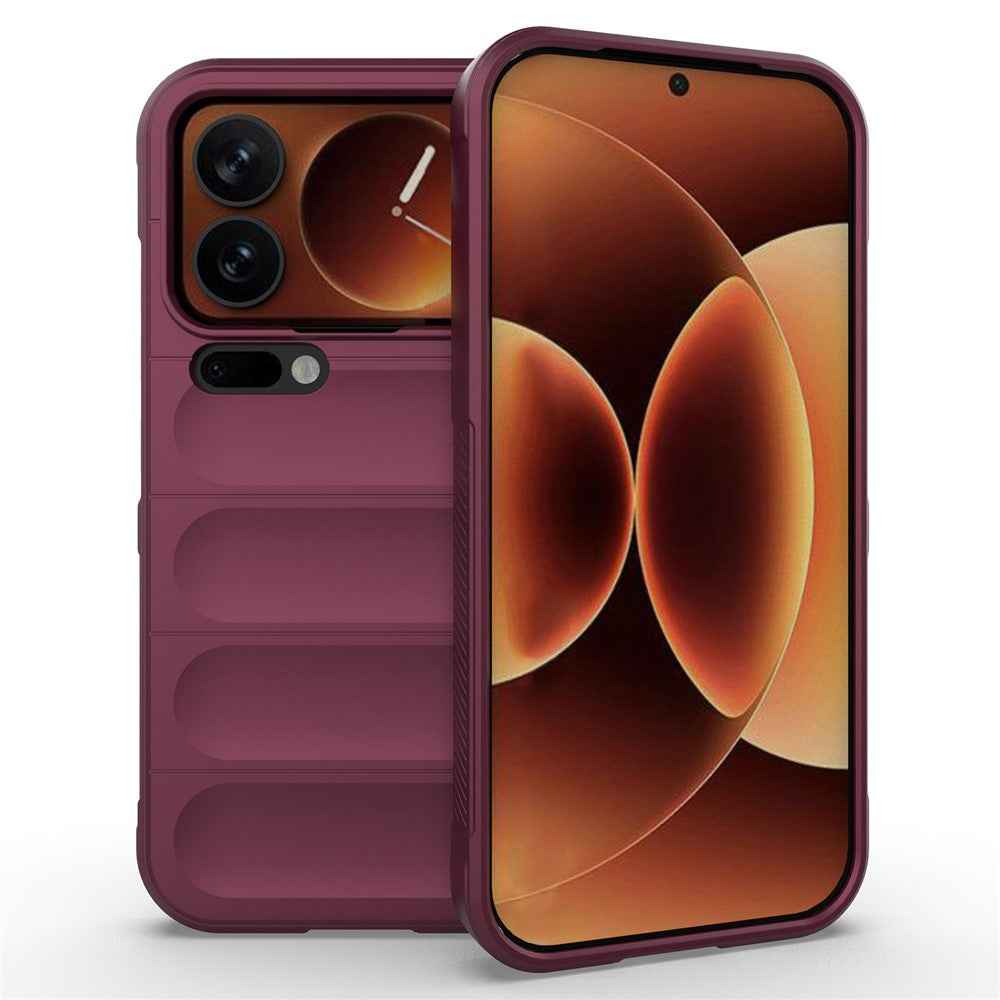 AMORUS For Xiaomi 17 Pro Case Shockproof Soft TPU Rugged Phone Back Cover - Wine Red