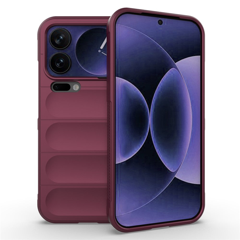 AMORUS For Xiaomi 17 Pro Max Case Shockproof Soft TPU Rugged Phone Back Cover - Wine Red