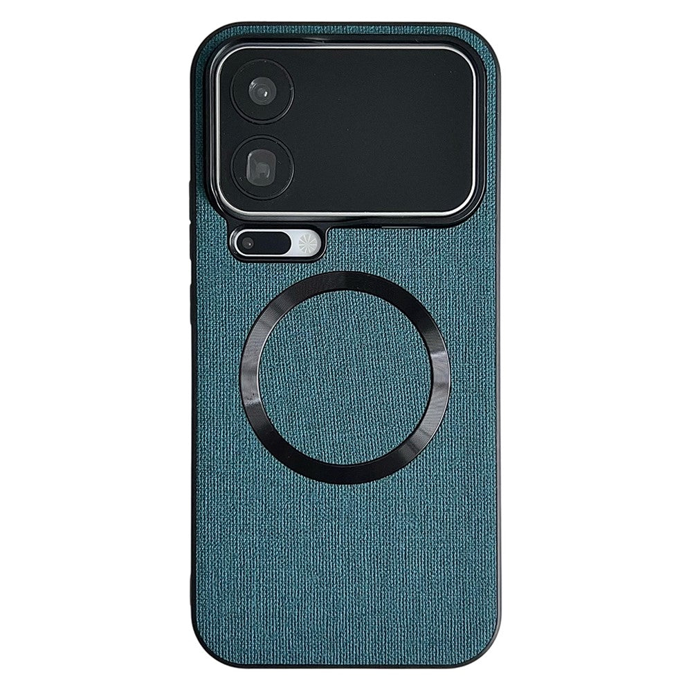 For Xiaomi 17 Pro Max Magnetic Case Drop-Proof TPU + Cloth Back Phone Cover - Dark Green