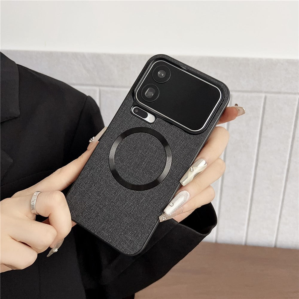 For Xiaomi 17 Pro Max Magnetic Case Drop-Proof TPU + Cloth Back Phone Cover - Dark Green