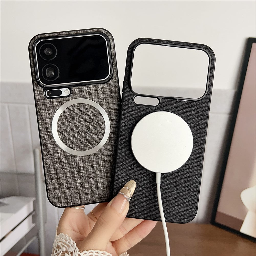 For Xiaomi 17 Pro Max Magnetic Case Drop-Proof TPU + Cloth Back Phone Cover - Green