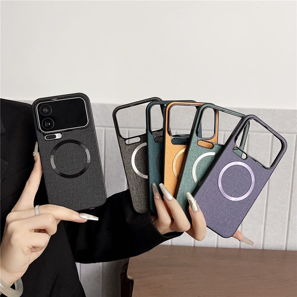For Xiaomi 17 Pro Max Magnetic Case Drop-Proof TPU + Cloth Back Phone Cover - Green