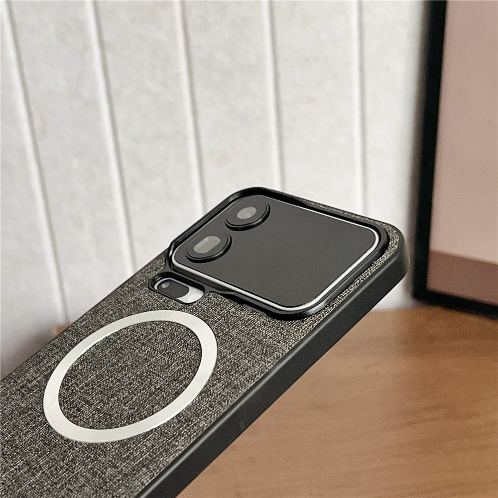 For Xiaomi 17 Pro Max Magnetic Case Drop-Proof TPU + Cloth Back Phone Cover - Purple