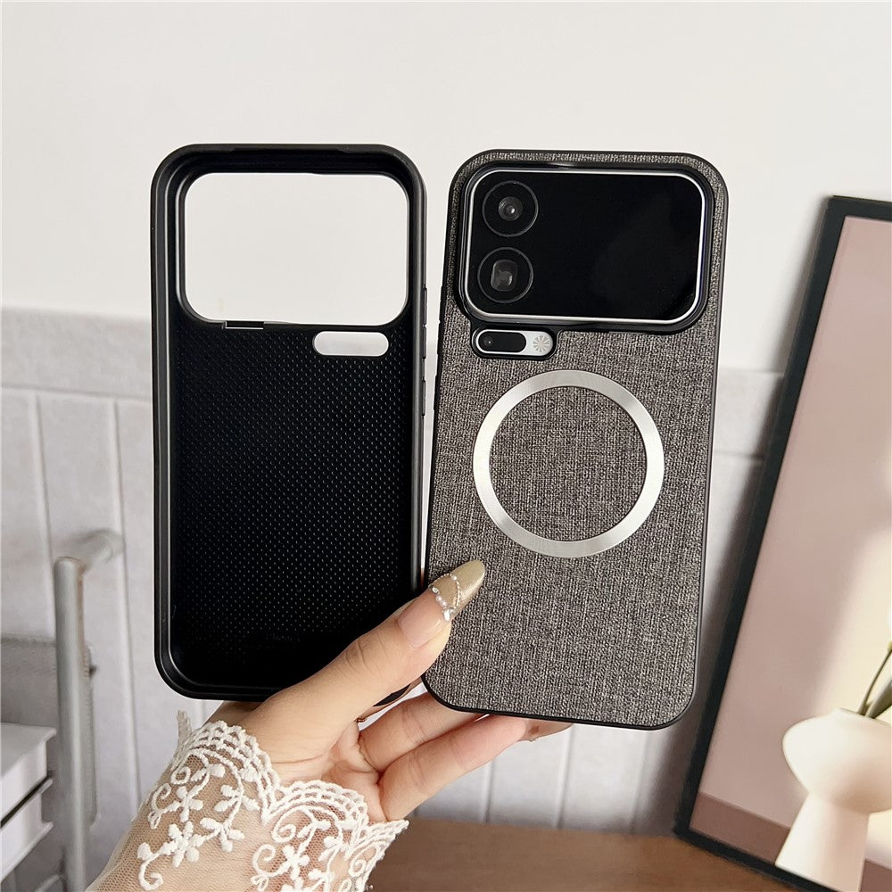 For Xiaomi 17 Pro Max Magnetic Case Drop-Proof TPU + Cloth Back Phone Cover - Purple