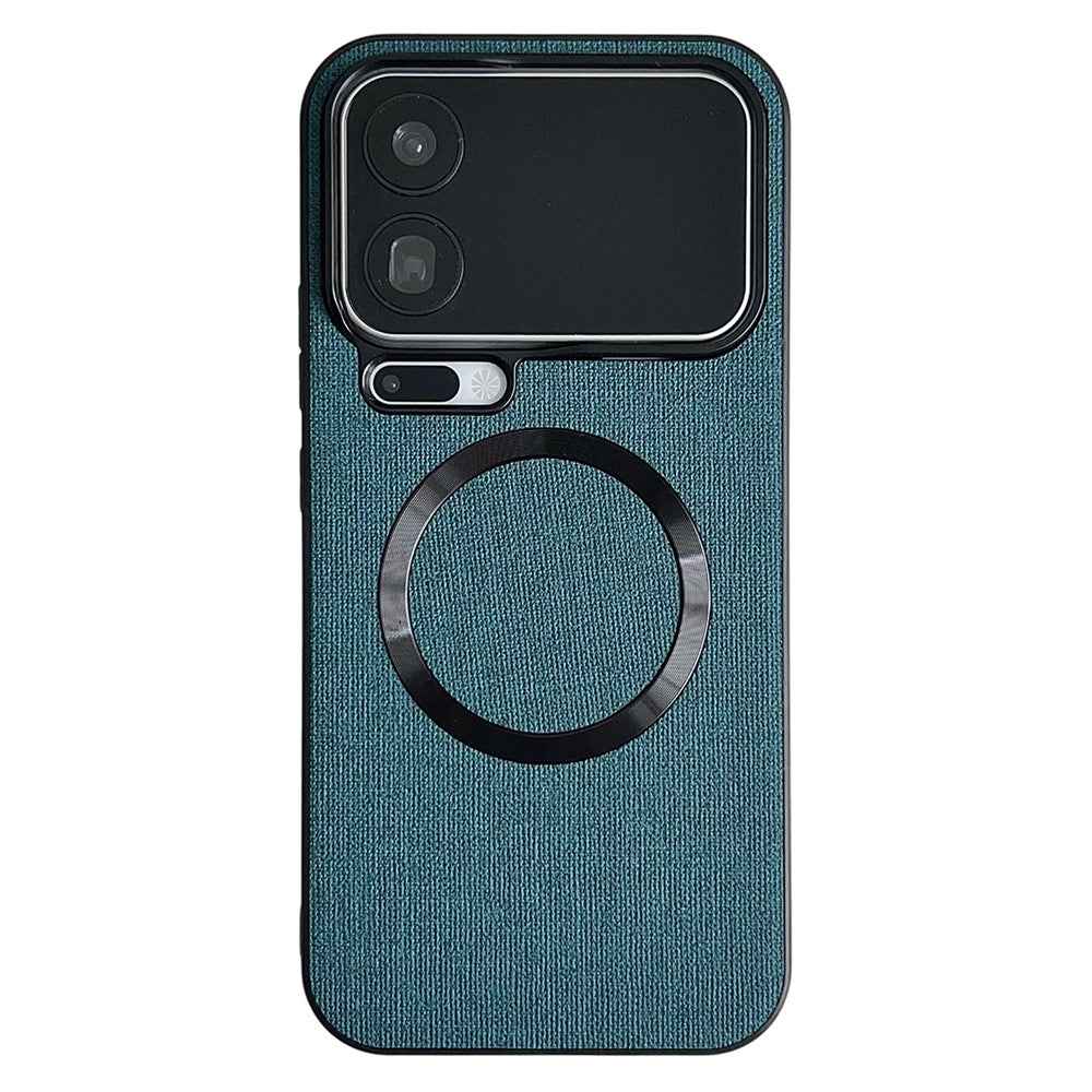 For Xiaomi 17 Pro Magnetic Case Drop-Proof TPU + Cloth Back Phone Cover - Dark Green