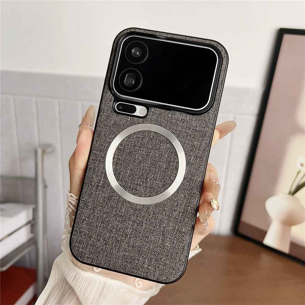 For Xiaomi 17 Pro Magnetic Case Drop-Proof TPU + Cloth Back Phone Cover - Grey