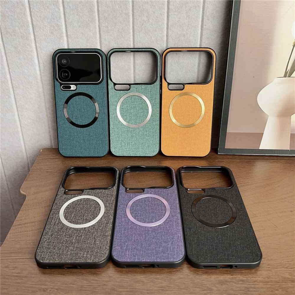 For Xiaomi 17 Pro Magnetic Case Drop-Proof TPU + Cloth Back Phone Cover - Green