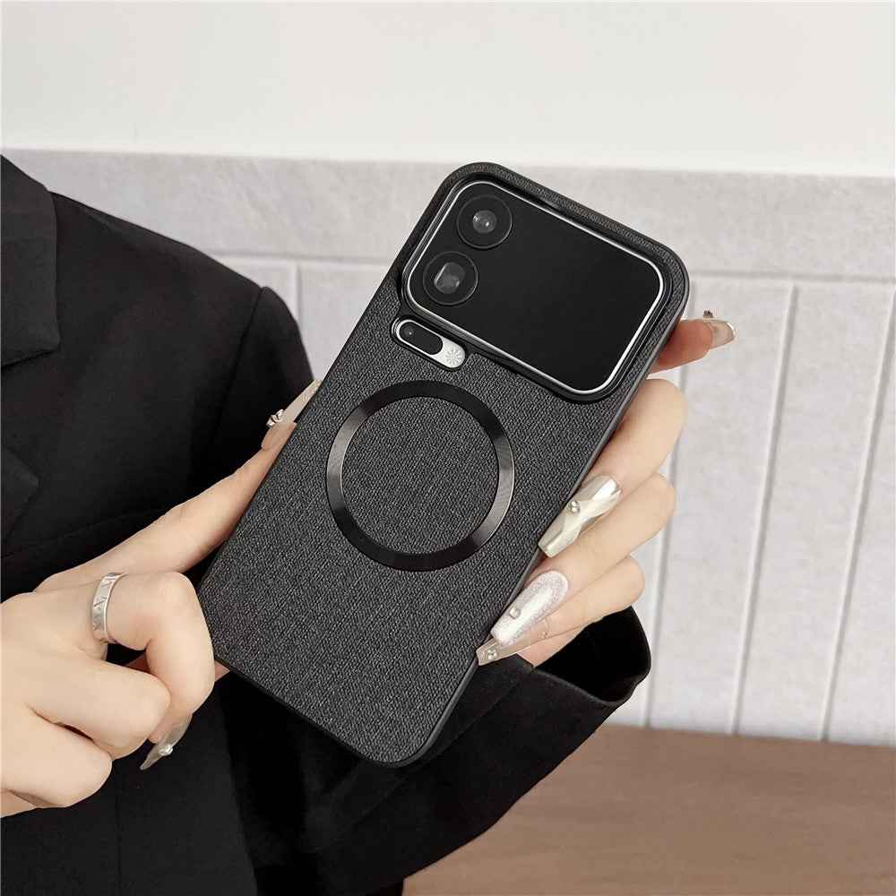 For Xiaomi 17 Pro Magnetic Case Drop-Proof TPU + Cloth Back Phone Cover - Orange