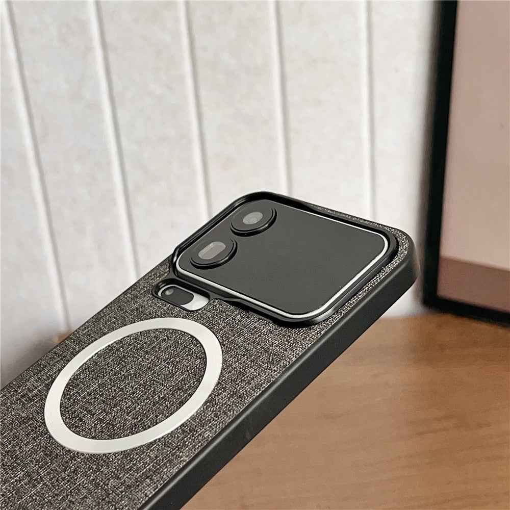 For Xiaomi 17 Pro Magnetic Case Drop-Proof TPU + Cloth Back Phone Cover - Orange