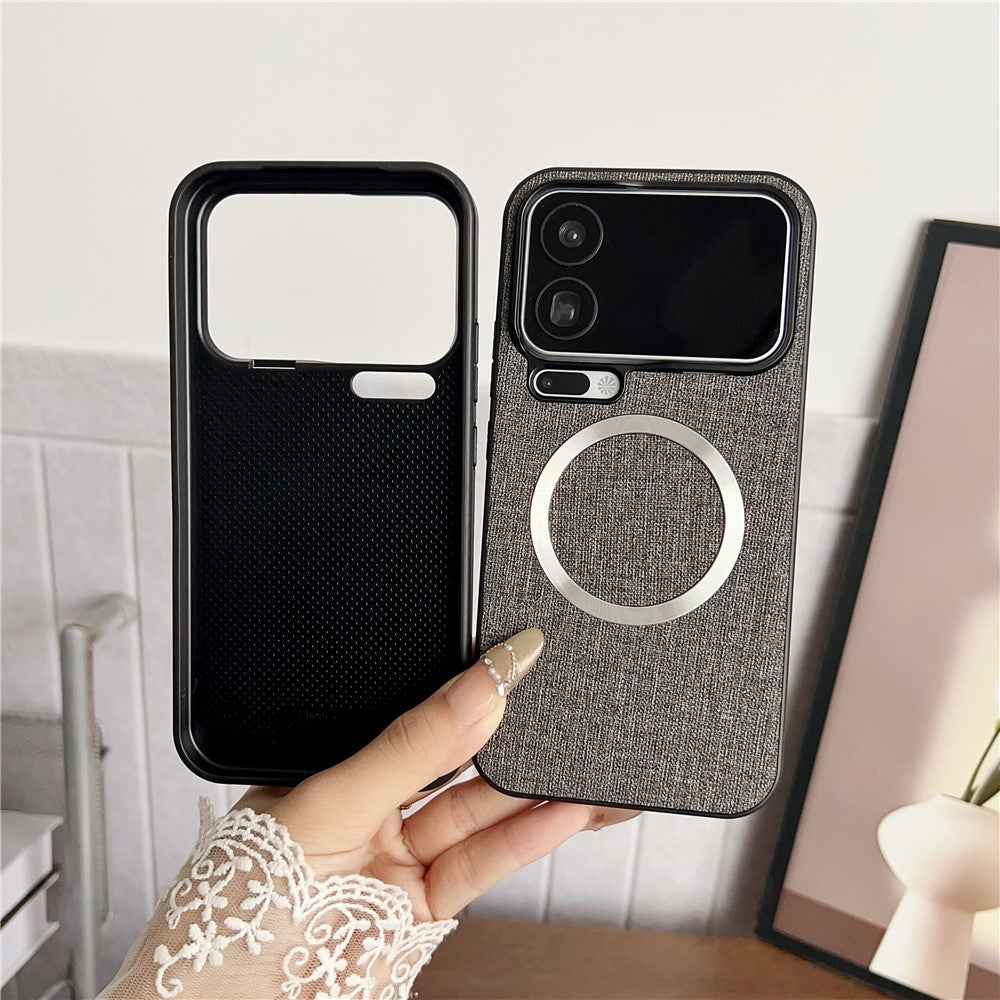 For Xiaomi 17 Pro Magnetic Case Drop-Proof TPU + Cloth Back Phone Cover - Purple