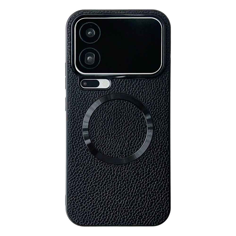 For Xiaomi 17 Pro Magnetic Case Litchi Texture PU Leather + TPU Phone Back Cover - Black