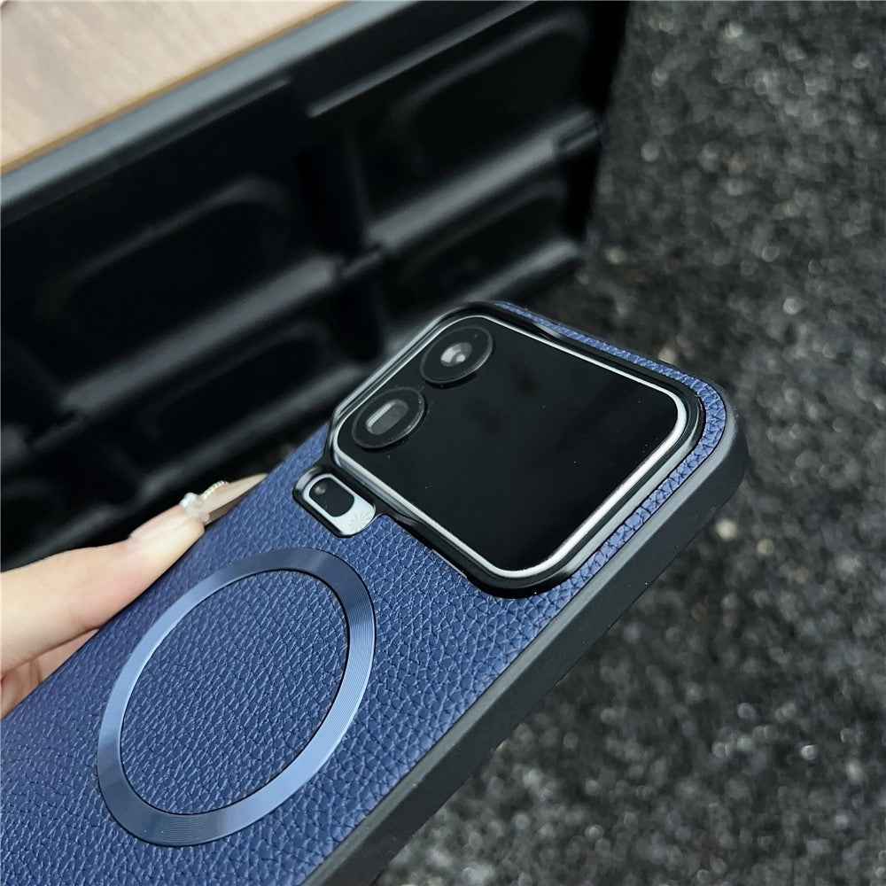 For Xiaomi 17 Pro Magnetic Case Litchi Texture PU Leather + TPU Phone Back Cover - Blue
