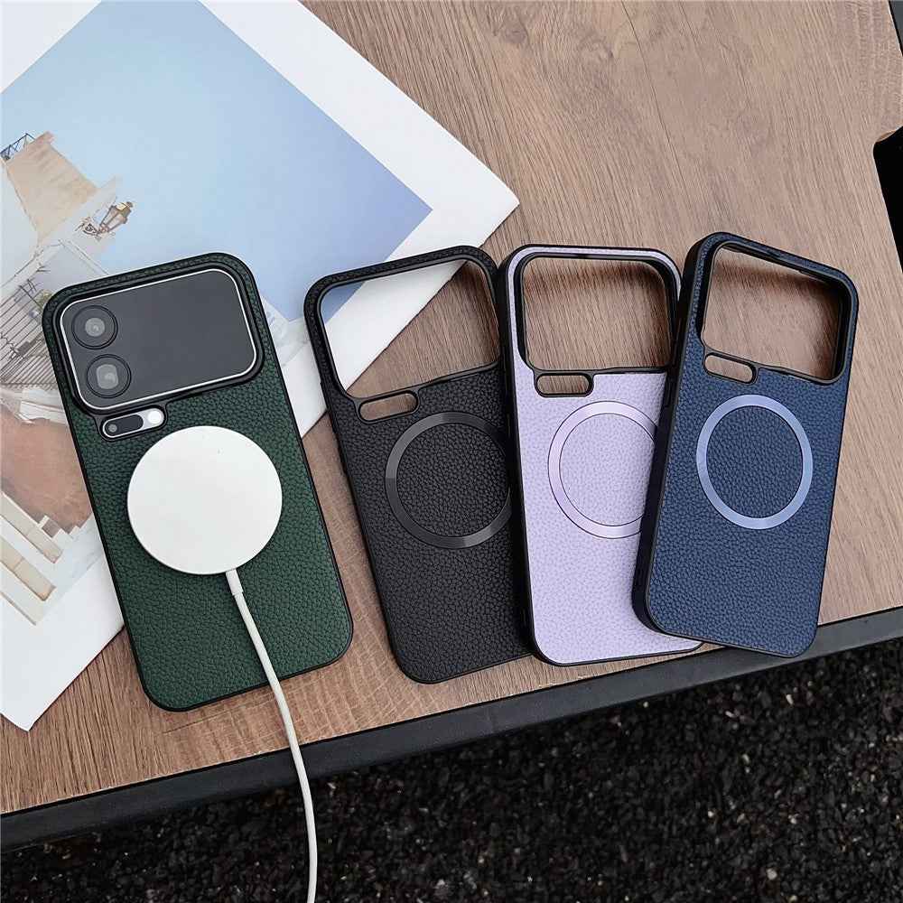 For Xiaomi 17 Pro Magnetic Case Litchi Texture PU Leather + TPU Phone Back Cover - Green