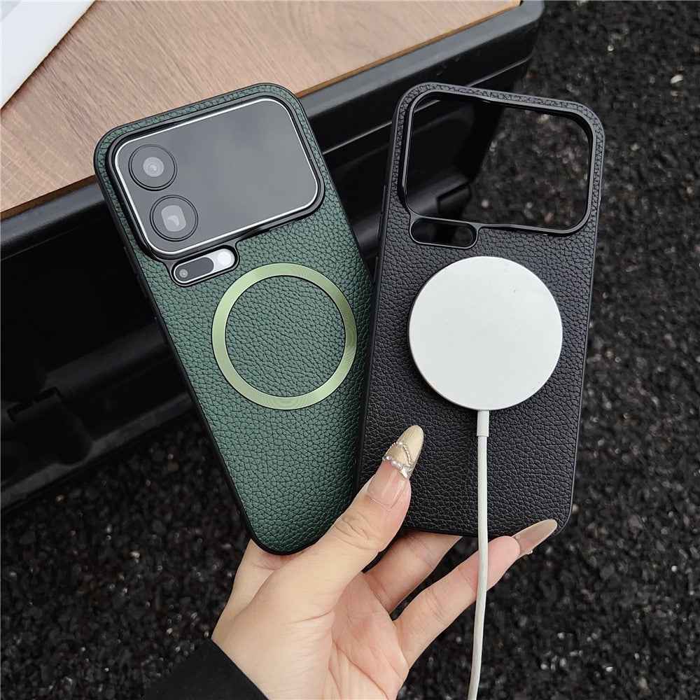 For Xiaomi 17 Pro Magnetic Case Litchi Texture PU Leather + TPU Phone Back Cover - Purple