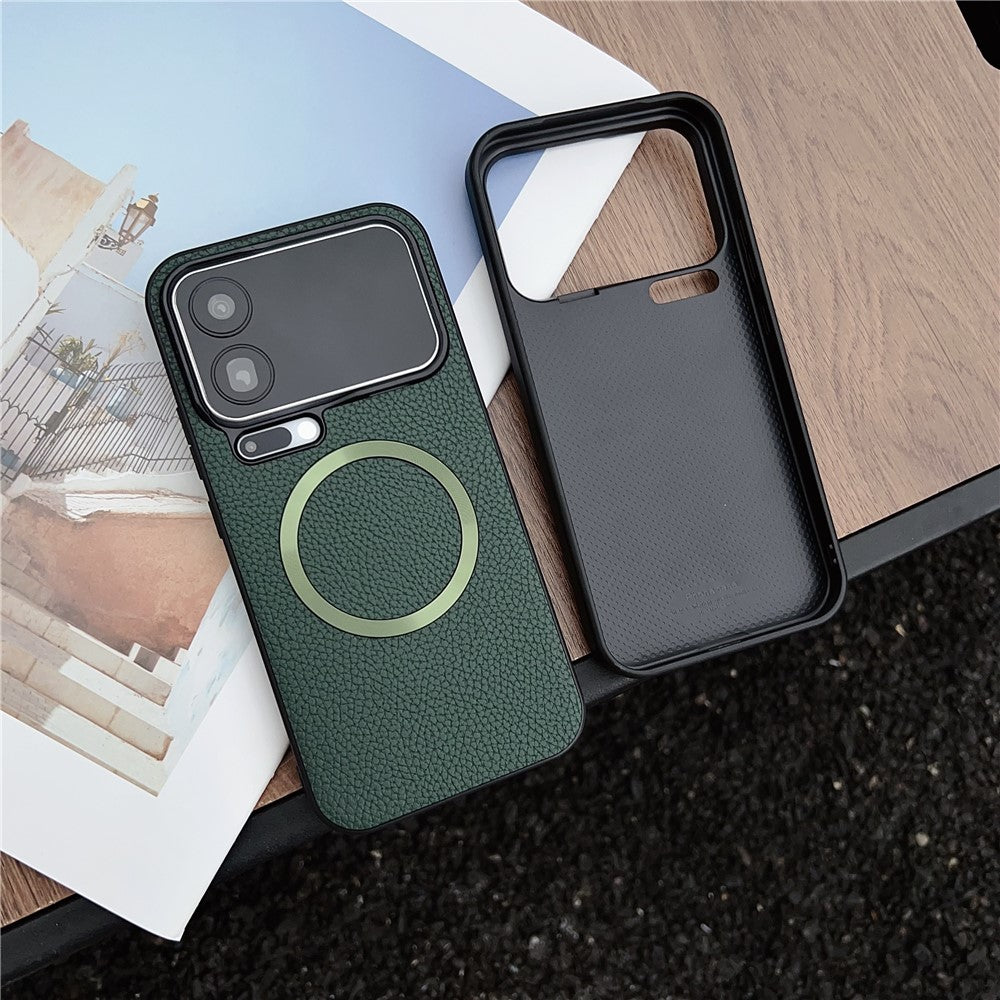 For Xiaomi 17 Pro Max Magnetic Case Litchi Texture PU Leather + TPU Phone Back Cover - Blue