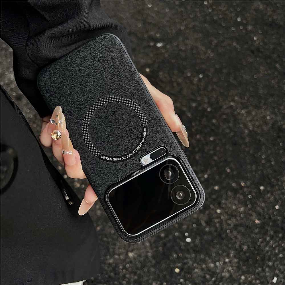 For Xiaomi 17 Pro Magnetic Case Anti-Drop PU Leather + PC Cover - Black