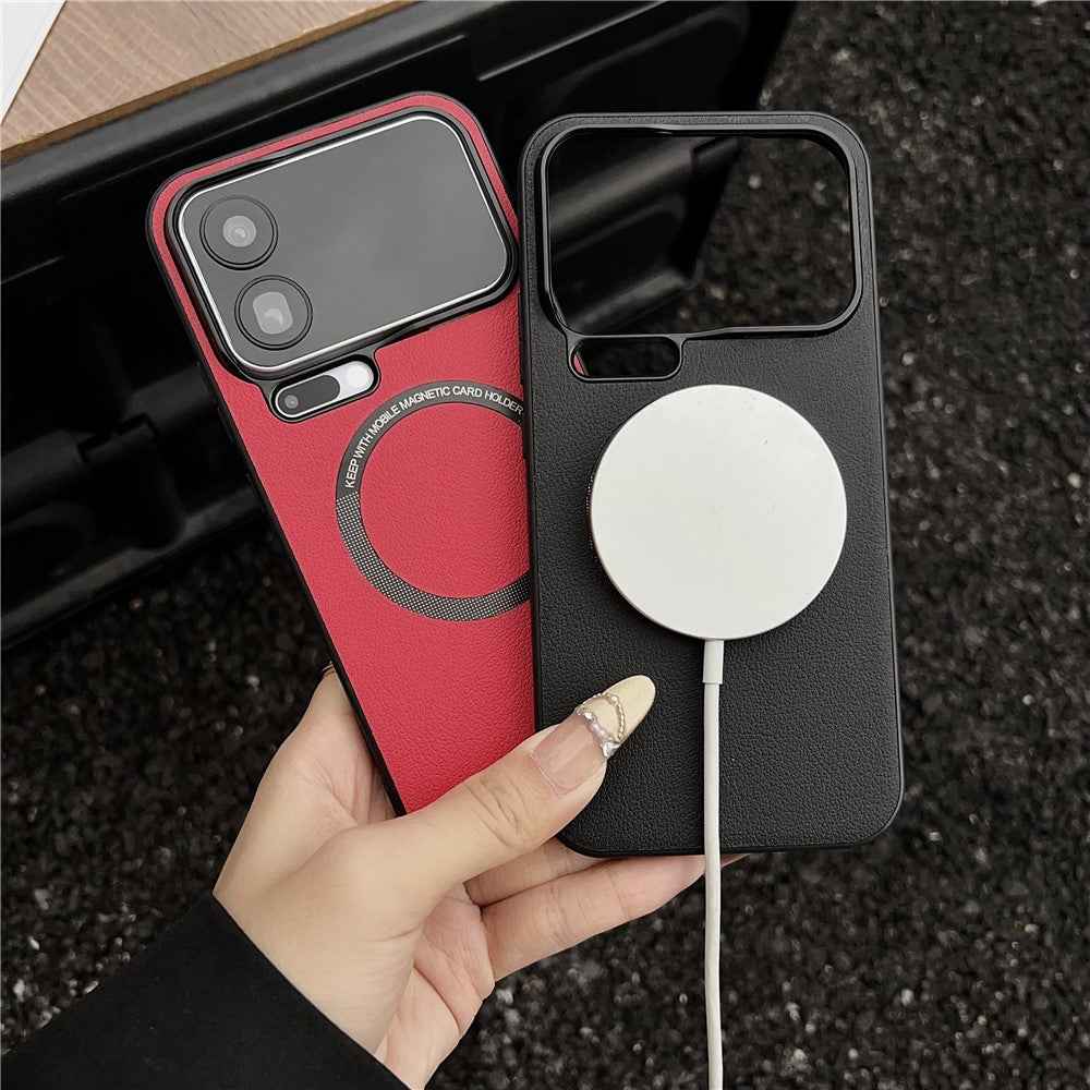 For Xiaomi 17 Pro Magnetic Case Anti-Drop PU Leather + PC Cover - White