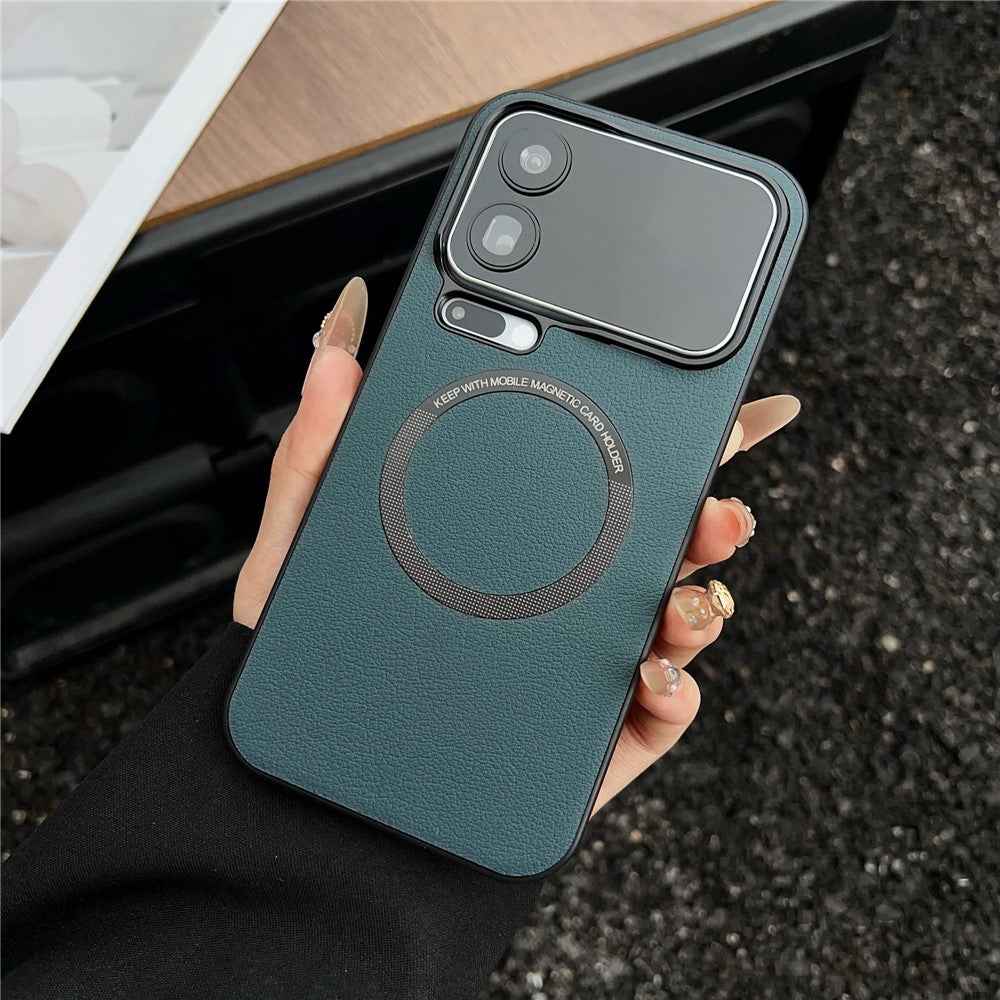 For Xiaomi 17 Pro Magnetic Case Anti-Drop PU Leather + PC Cover - Green