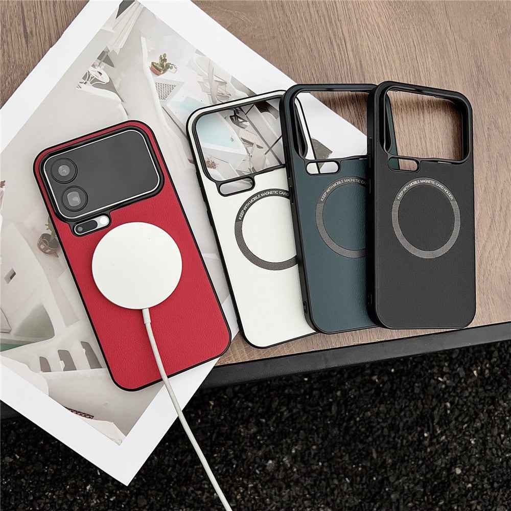 For Xiaomi 17 Pro Magnetic Case Anti-Drop PU Leather + PC Cover - Red