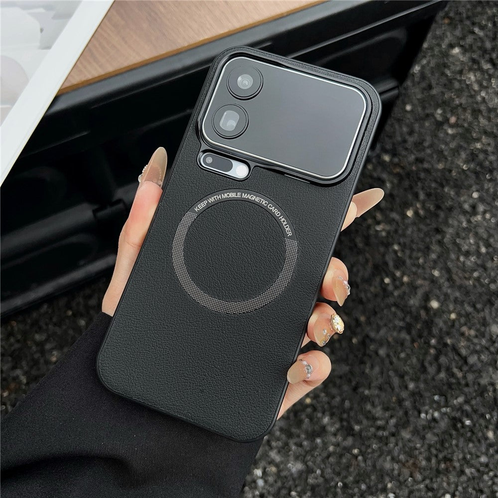 For Xiaomi 17 Pro Max Magnetic Case Anti-Drop PU Leather + PC Cover - Black