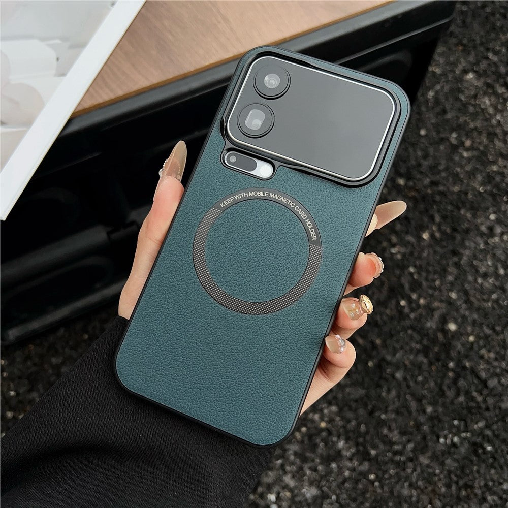 For Xiaomi 17 Pro Max Magnetic Case Anti-Drop PU Leather + PC Cover - Green