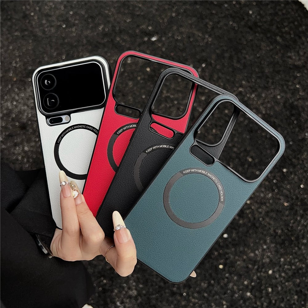 For Xiaomi 17 Pro Max Magnetic Case Anti-Drop PU Leather + PC Cover - Red