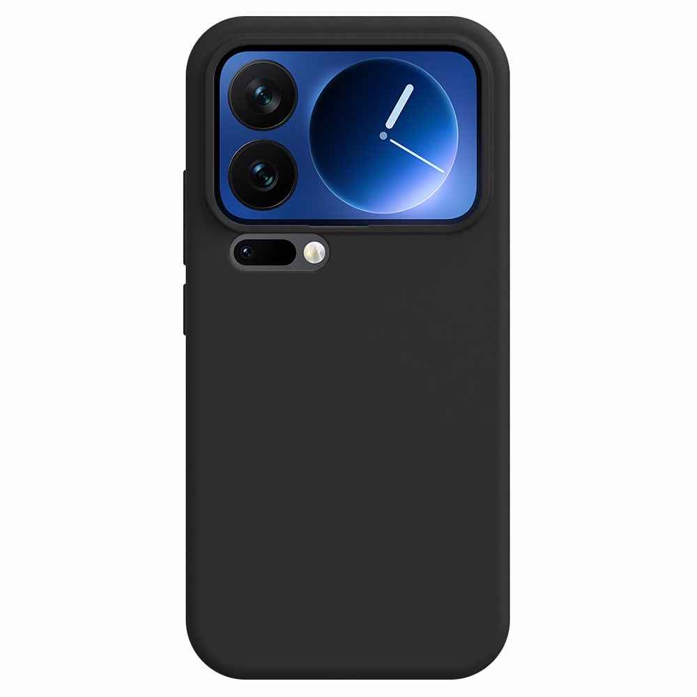 For Xiaomi 17 Pro Case Skin-Friendly Liquid Silicone + PC Phone Cover - Black