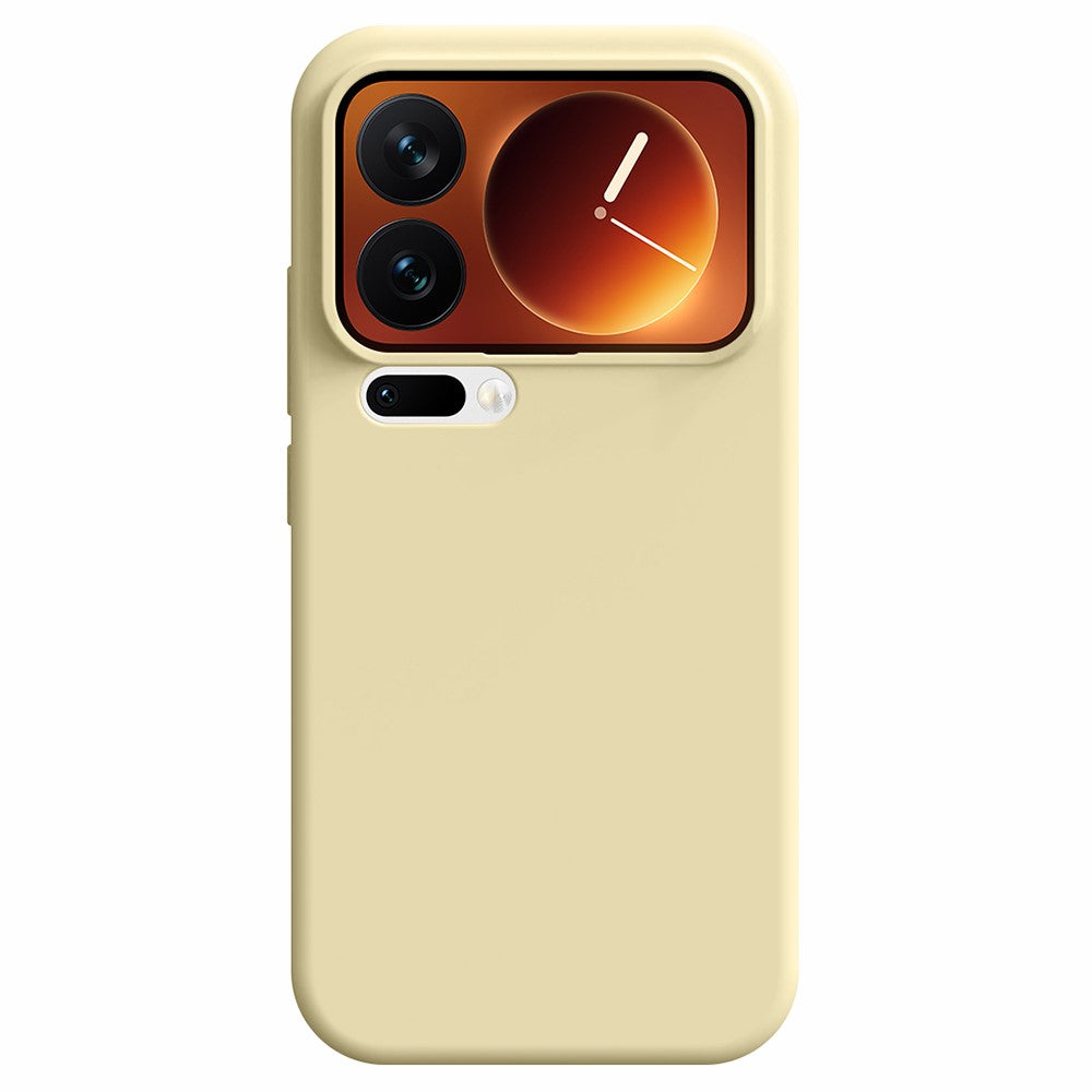 For Xiaomi 17 Pro Max Case Skin-Friendly Liquid Silicone + PC Phone Cover - Light Yellow